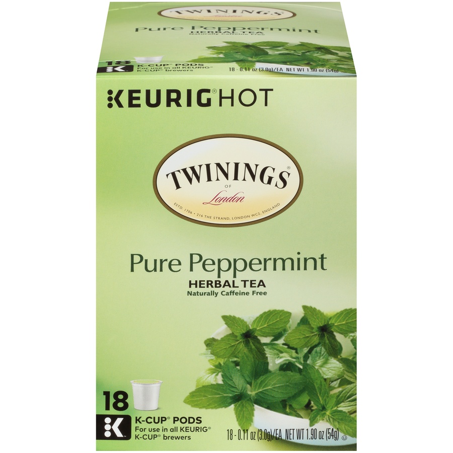 slide 1 of 3, Twinings Pure Peppermint Herbal Tea K-Cup Pods, 18 ct