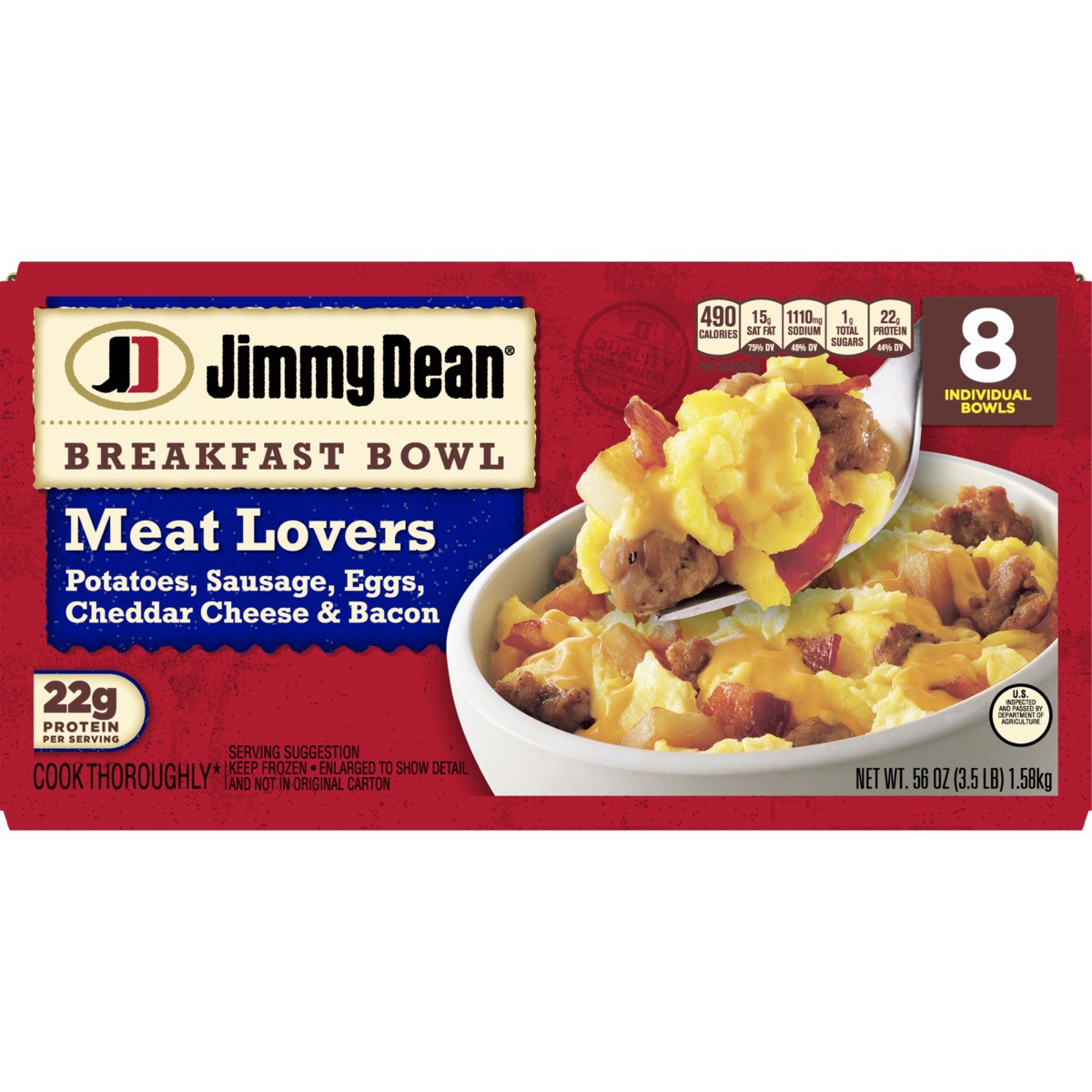 slide 10 of 12, Jimmy Dean Meat Lovers Breakfast Bowl, 3.5 lb