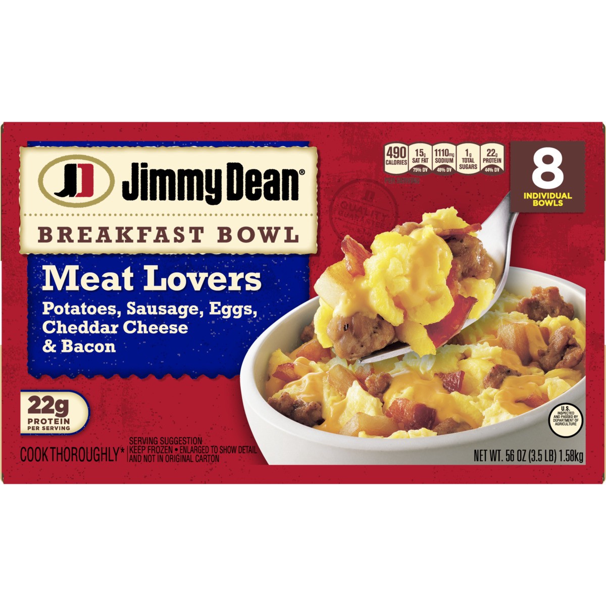 slide 12 of 12, Jimmy Dean Meat Lovers Breakfast Bowl, 3.5 lb