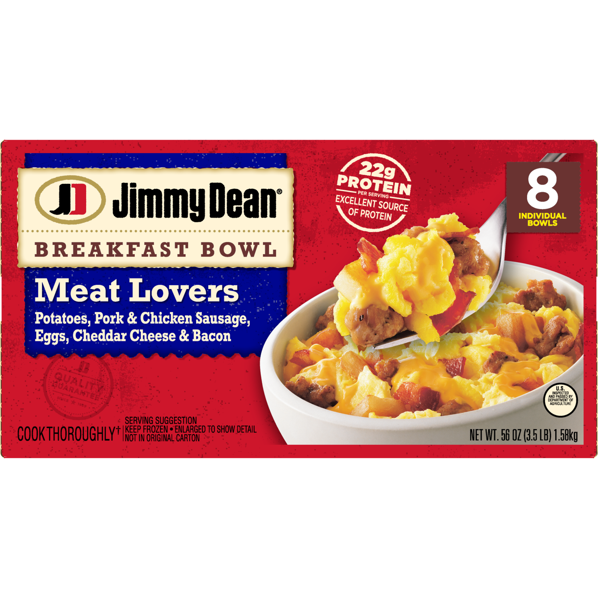 slide 1 of 12, Jimmy Dean Meat Lovers Breakfast Bowl, 3.5 lb