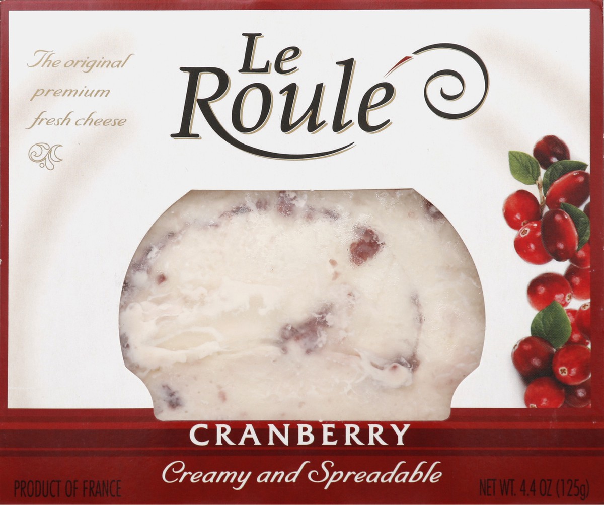 slide 4 of 4, Le Roulé Cheese - Le Roule With Cranberry - Slice, 4.4 oz