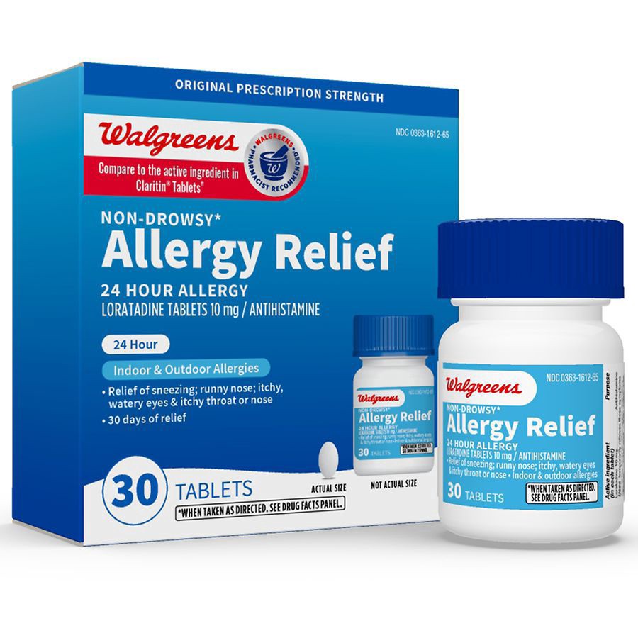 slide 3 of 5, Walgreens 24 Hour Allergy Relief Loratadine Tablets, 30 ct