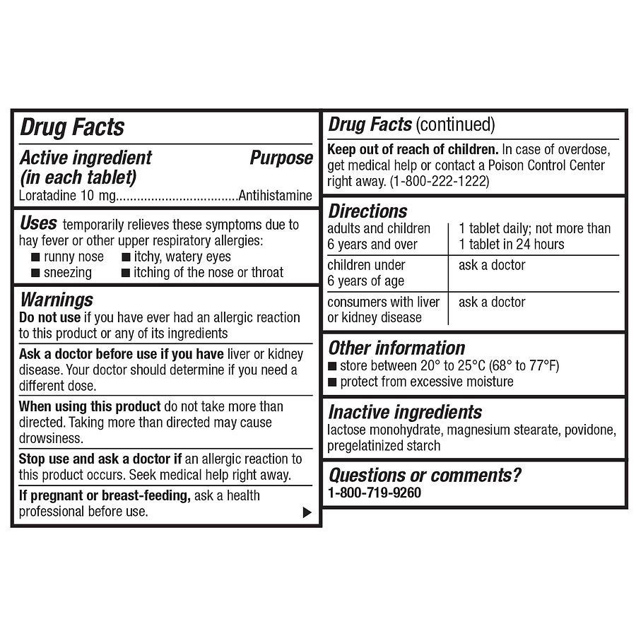 slide 5 of 5, Walgreens 24 Hour Allergy Relief Loratadine Tablets, 30 ct