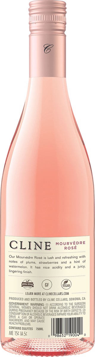 slide 3 of 6, CLINE CELLARS Mourveder Rose, 750 ml