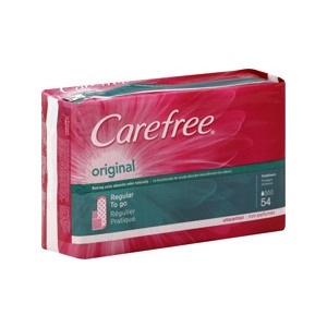 slide 1 of 1, Carefree Original Regular to Go Pantiliners Unscented, 54 ct