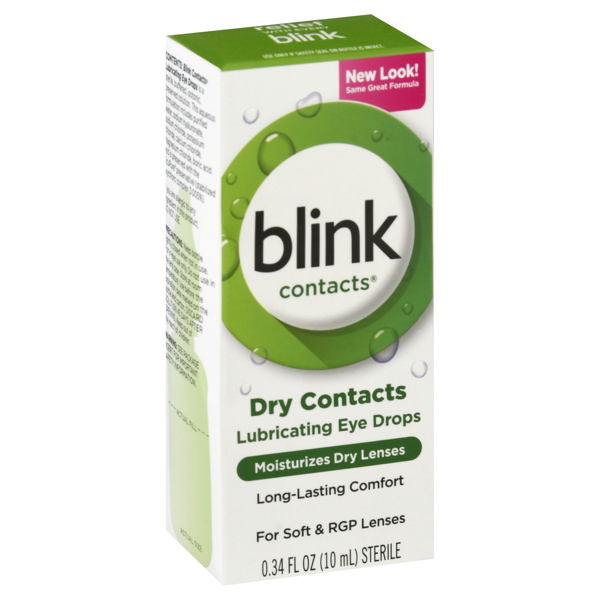 slide 7 of 9, Blink Contacts Dry Contacts Lubricating Eye Drops 0.34 oz, 10 ml