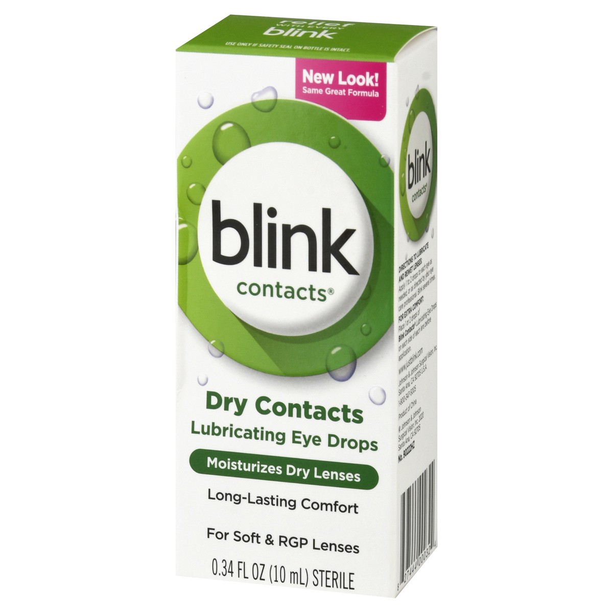slide 8 of 9, Blink Contacts Dry Contacts Lubricating Eye Drops 0.34 oz, 10 ml