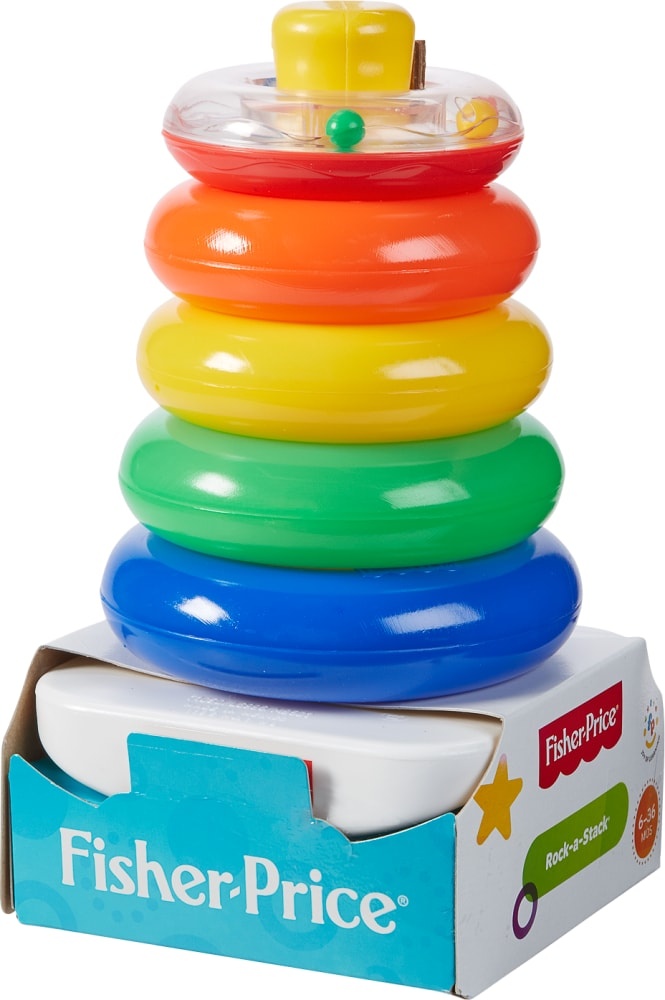 slide 1 of 1, Fisher-Price Brilliant Basics Rock-A-Stack Ring Puzzle, 1 ct