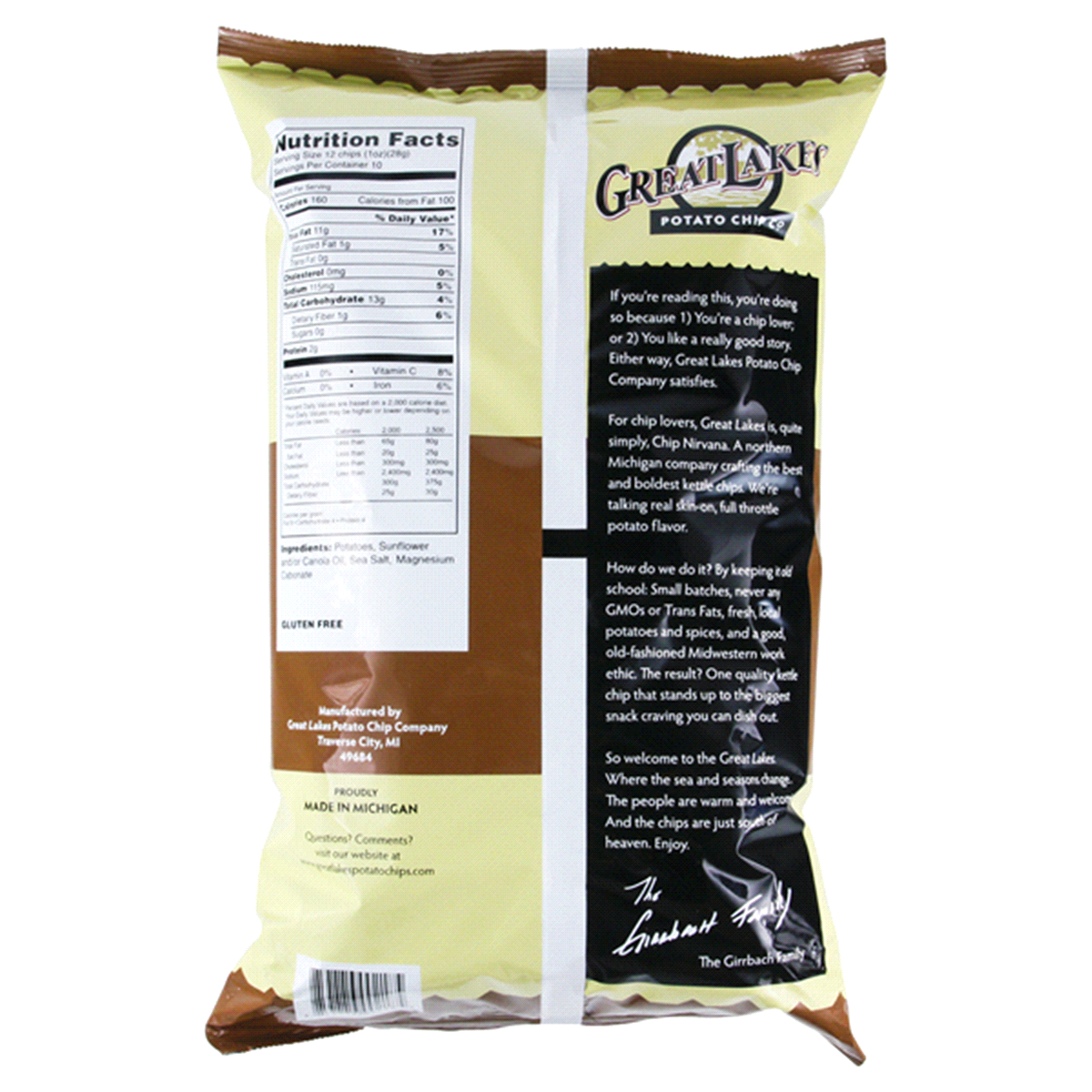 Great Lakes Potato Chip Co. Original Kettle Cooked Chips, Skin On 8 oz