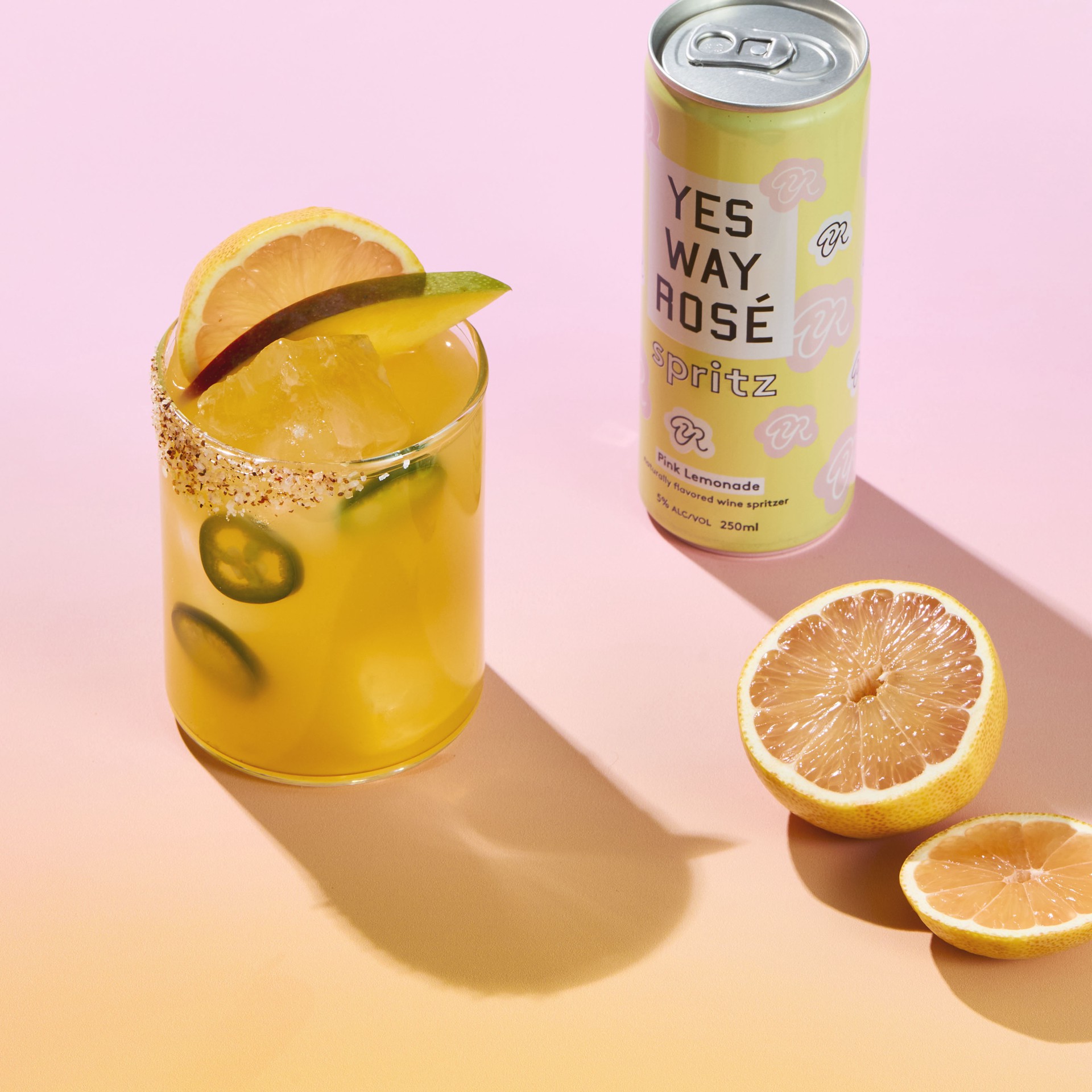 slide 4 of 4, Yes Way Rose Pink Lemonade Spritz 4 - 250 ml Cans, 4 ct