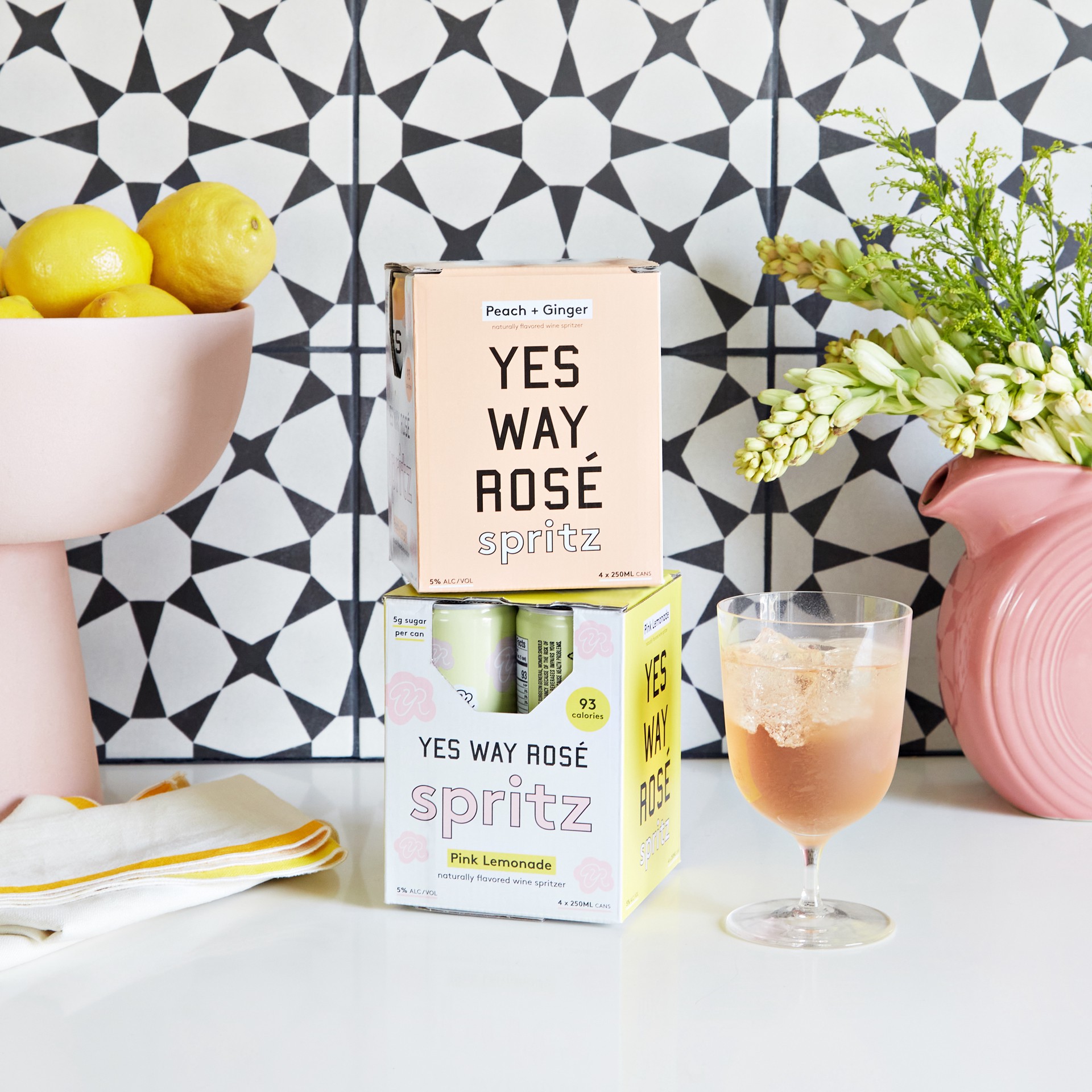 slide 3 of 4, Yes Way Rose Pink Lemonade Spritz 4 - 250 ml Cans, 4 ct