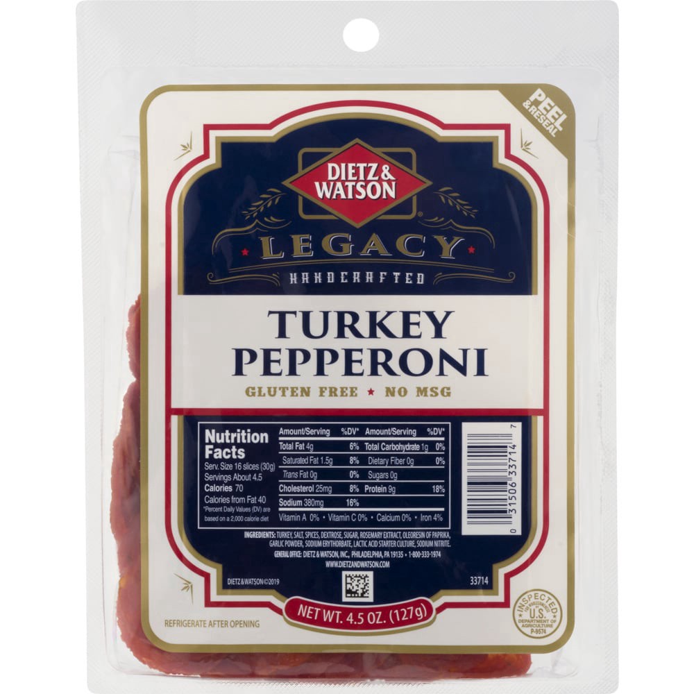 slide 1 of 11, Dietz & Watson Turkey Pepperoni, 4.5 oz, 4.5 oz