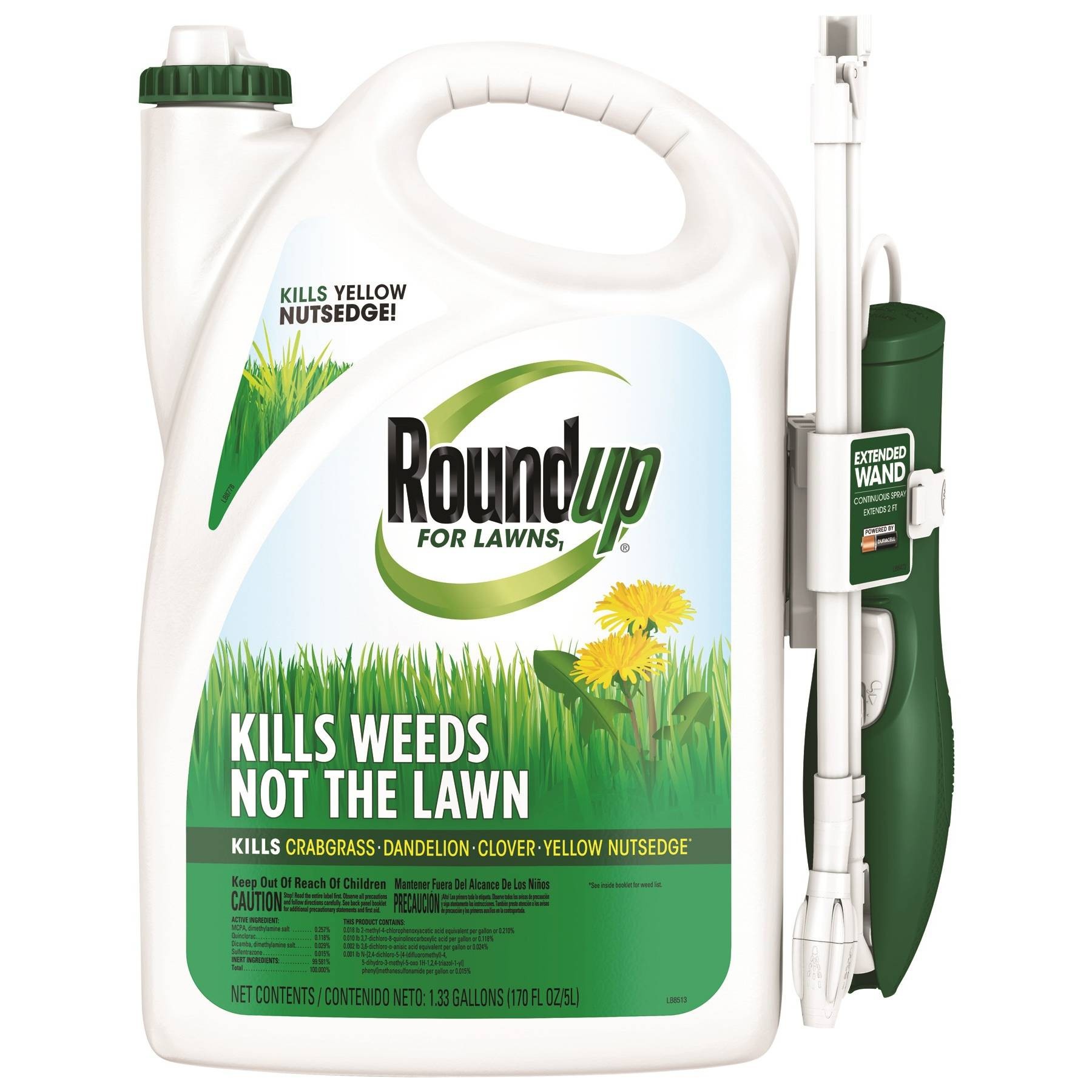 slide 1 of 1, Roundup For Lawns Ready-To-Use Weed Killer With Spray Wand, 170 fl oz