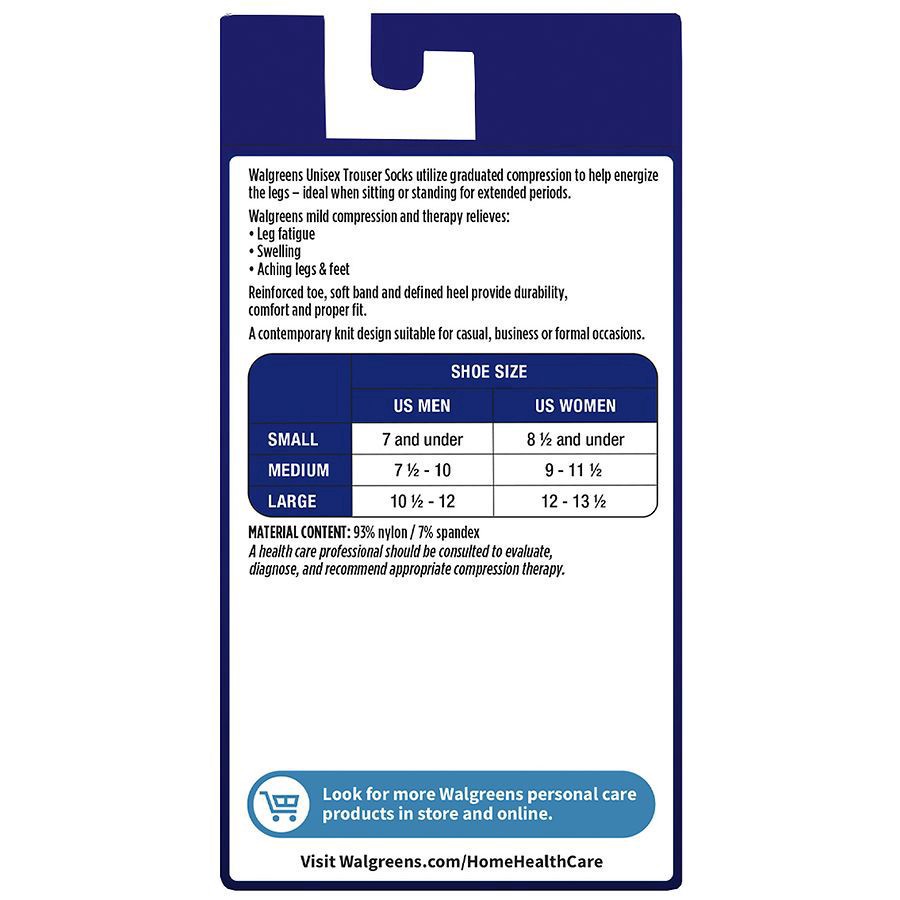 slide 3 of 5, Walgreens Knee High Trouser Compression Socks, Mild Black, large 1pair