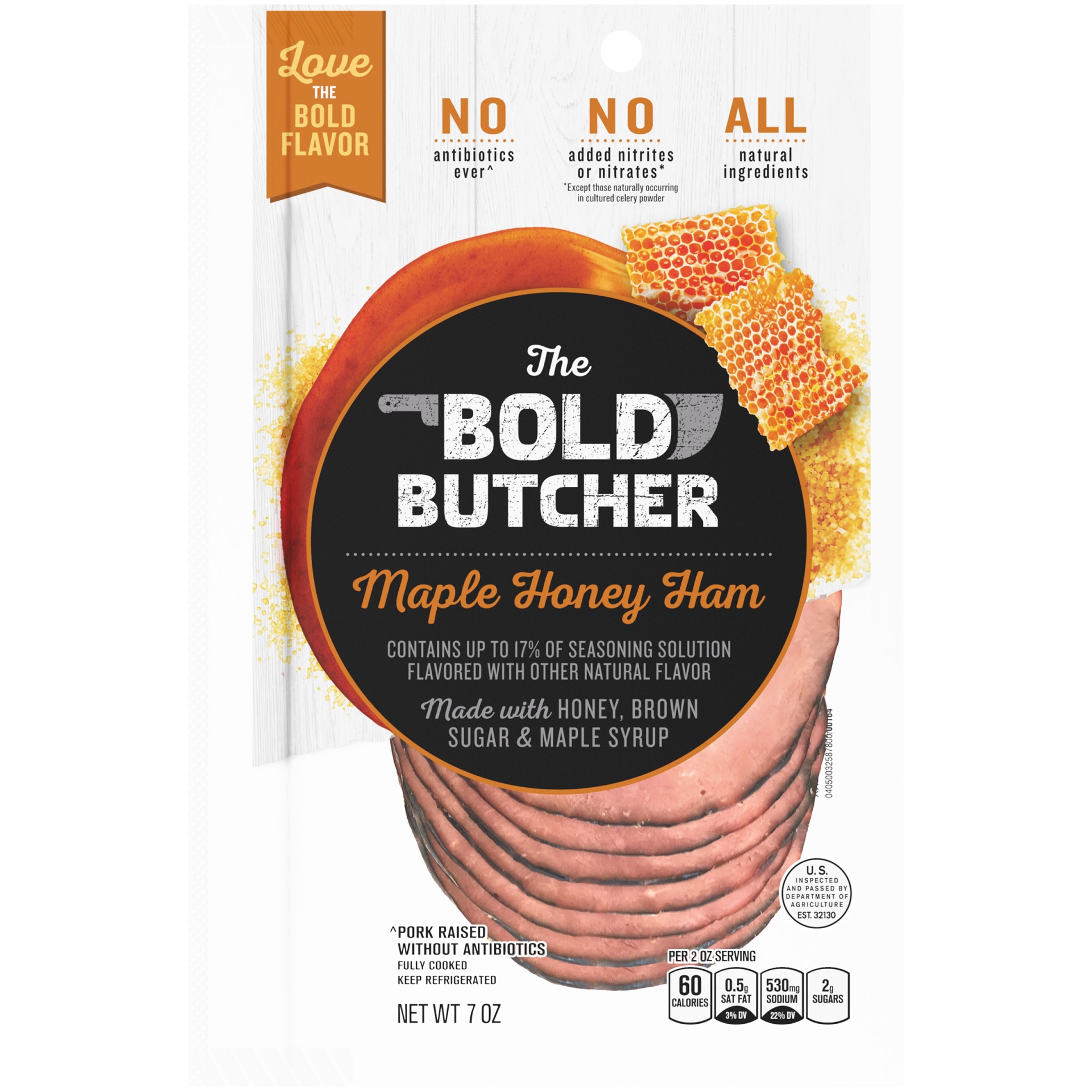 slide 1 of 6, The Bold Butcher Maple Honey Sliced Ham Pack, 7 oz