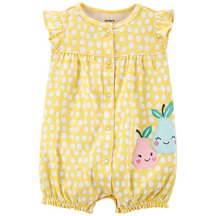 slide 1 of 1, Carter's Dot Pear Snap-Up Romper - Yellow, 1 ct