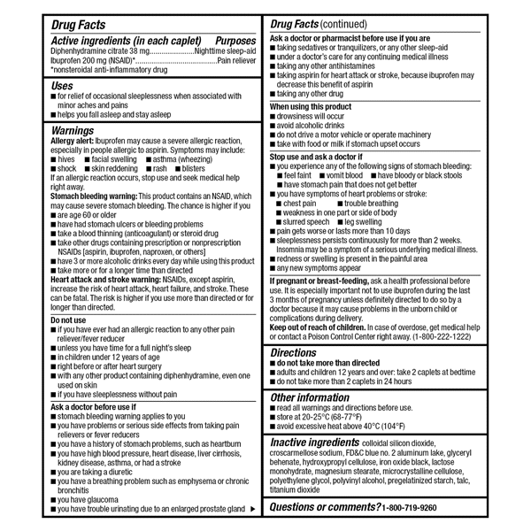 slide 26 of 29, Meijer Ibuprofen PM, Ibuprofen and Diphenhydramine Citrate Tablets /, 200 mg, 38 mg, 40 ct