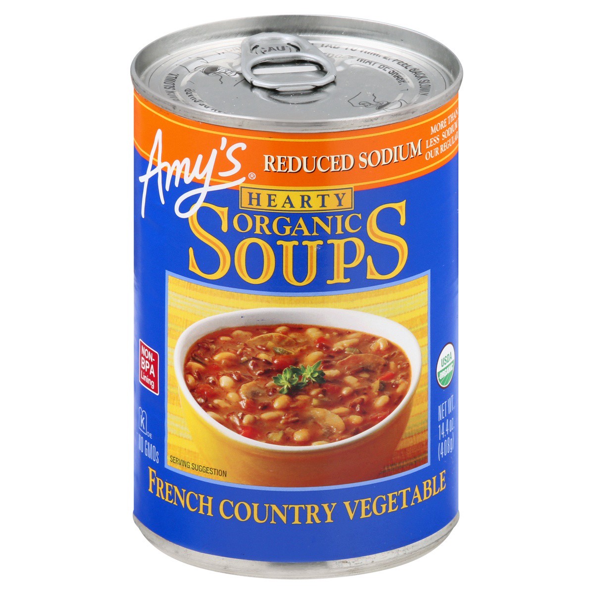 slide 1 of 7, Amy's Kitchen Hearty French Country Vegetable Soup Reduced Sodium, 