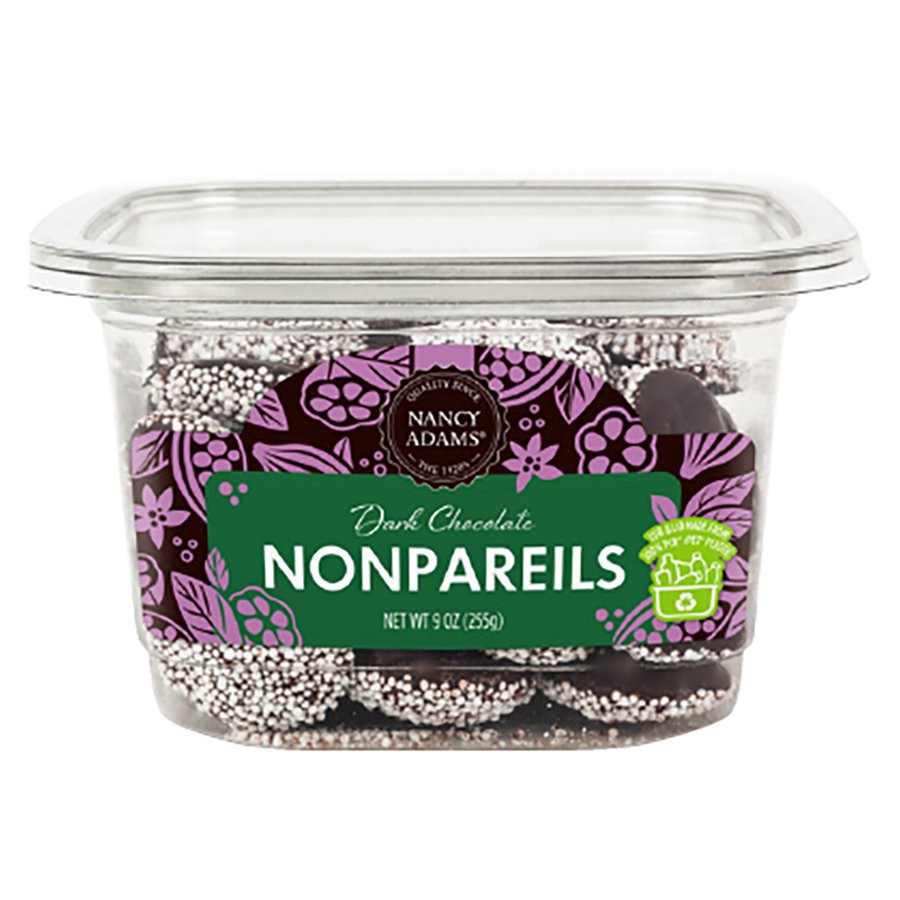 slide 1 of 1, Nancy Adams Dark Chocolate Nonpareils, 9 oz