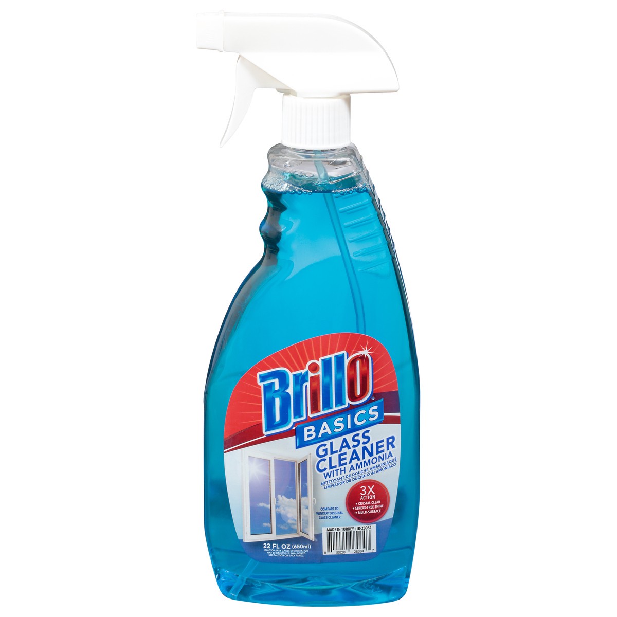 slide 1 of 9, Brillo Basics Glass Cleaner with Ammonia 22 fl oz, 22 oz