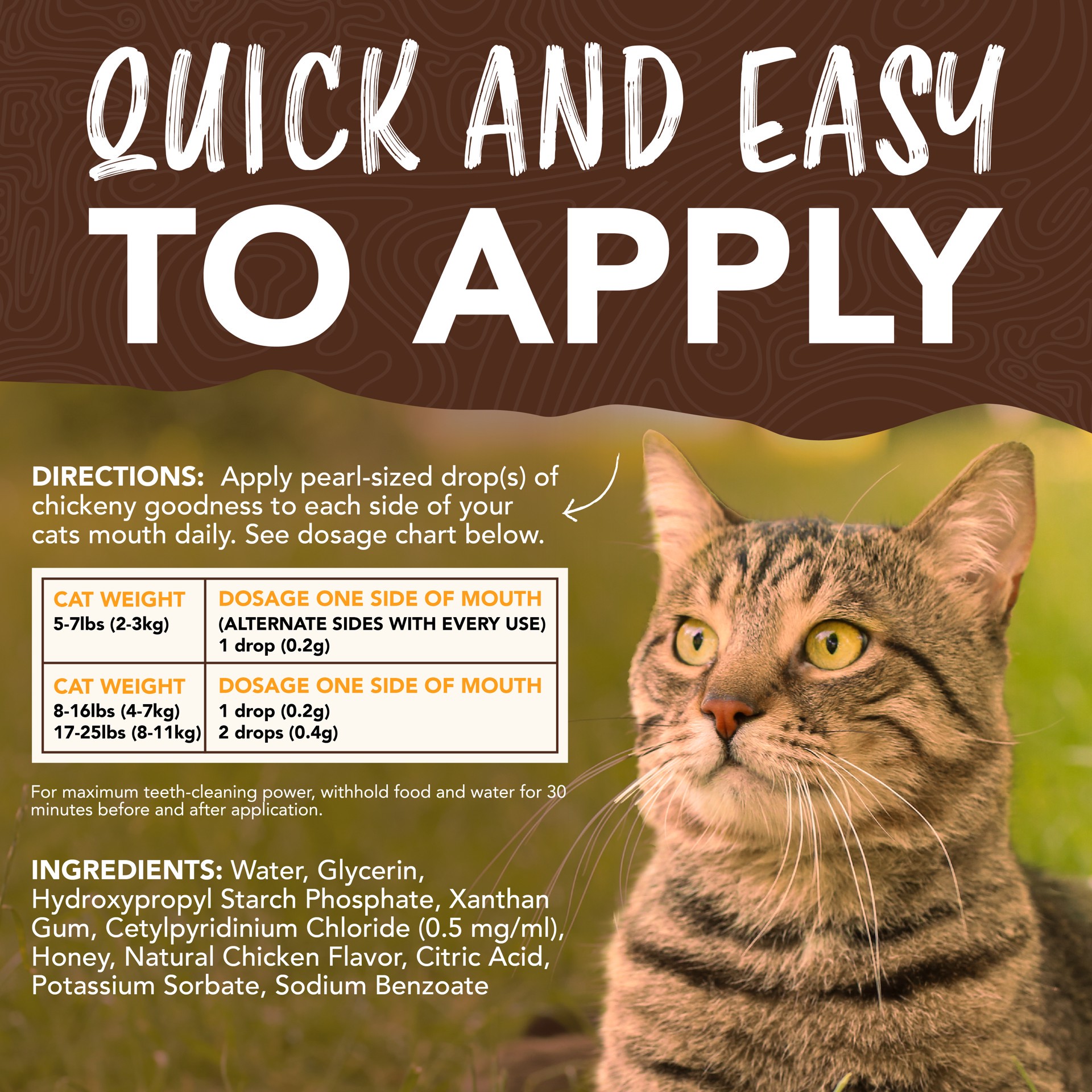 slide 5 of 9, TropiClean Sunsetting - TropiClean Enticers Teeth Cleaning Gel for Cats - Honey Marinated Chicken Flavor, 2oz, 2 oz