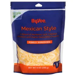 Hy-vee Mexican A Blend Of Monterey Jack, Cheddar, Queso Quesadilla And Asadero Finely Shredded Cheeses