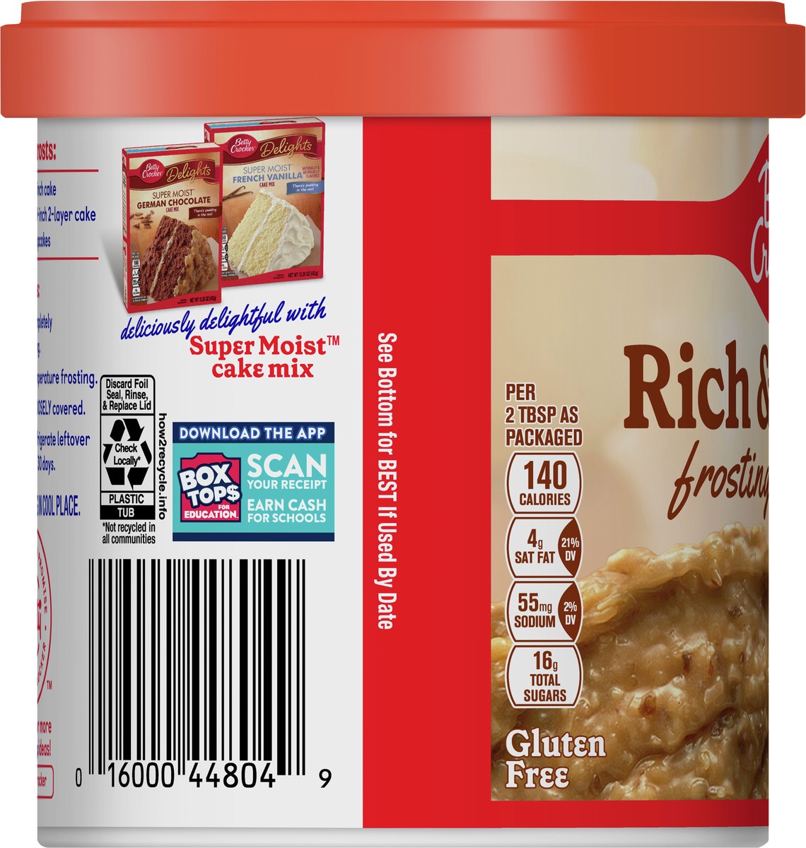 slide 2 of 9, Betty Crocker Gluten Free Rich & Creamy Coconut Pecan Frosting, 15.5 oz., 15.5 oz