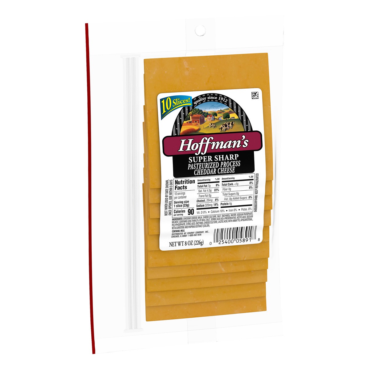 slide 5 of 10, Hoffman's Super Sharp Pasteurized Yellow Cheddar Cheese Slices, 10 ct Pack, 10 ct