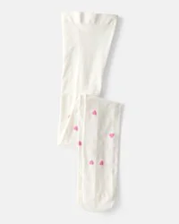 Carter's Carters Girls Heart Tights - Pink/White Cream 4-7
