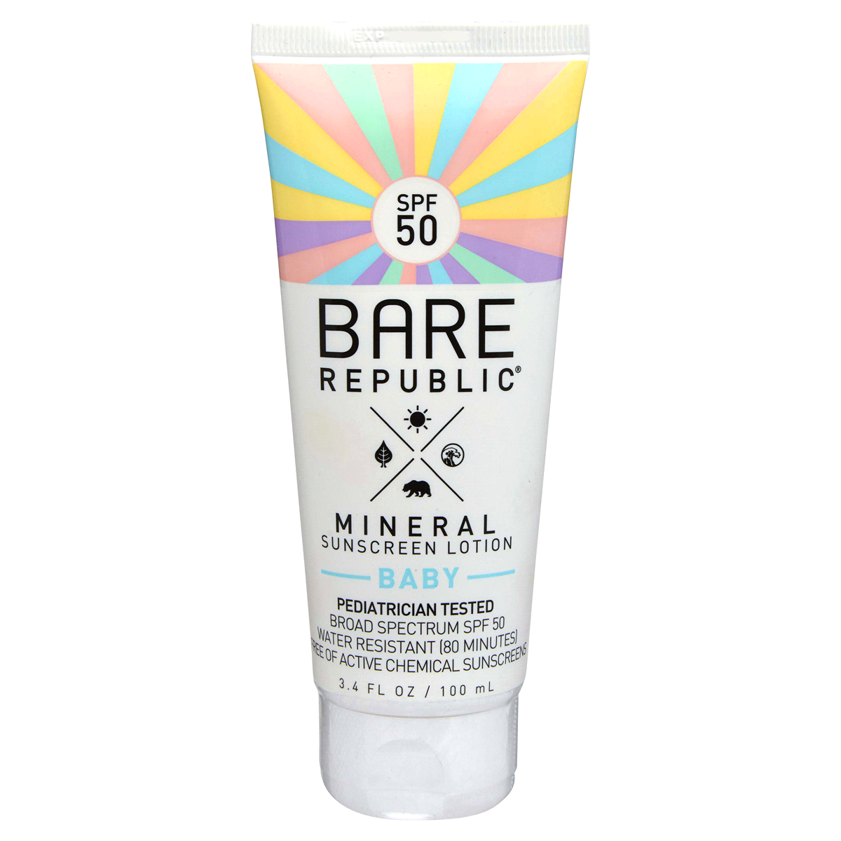 slide 1 of 1, Bare Republic Mineral Baby Sunscreen Lotion - SPF 50, 3.4 oz