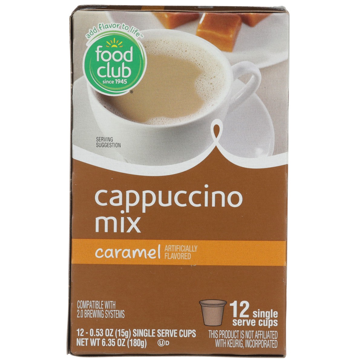 slide 2 of 9, Food Club Caramel Cappuccino Mix Single Serve Cups - 12 ct, 12 ct