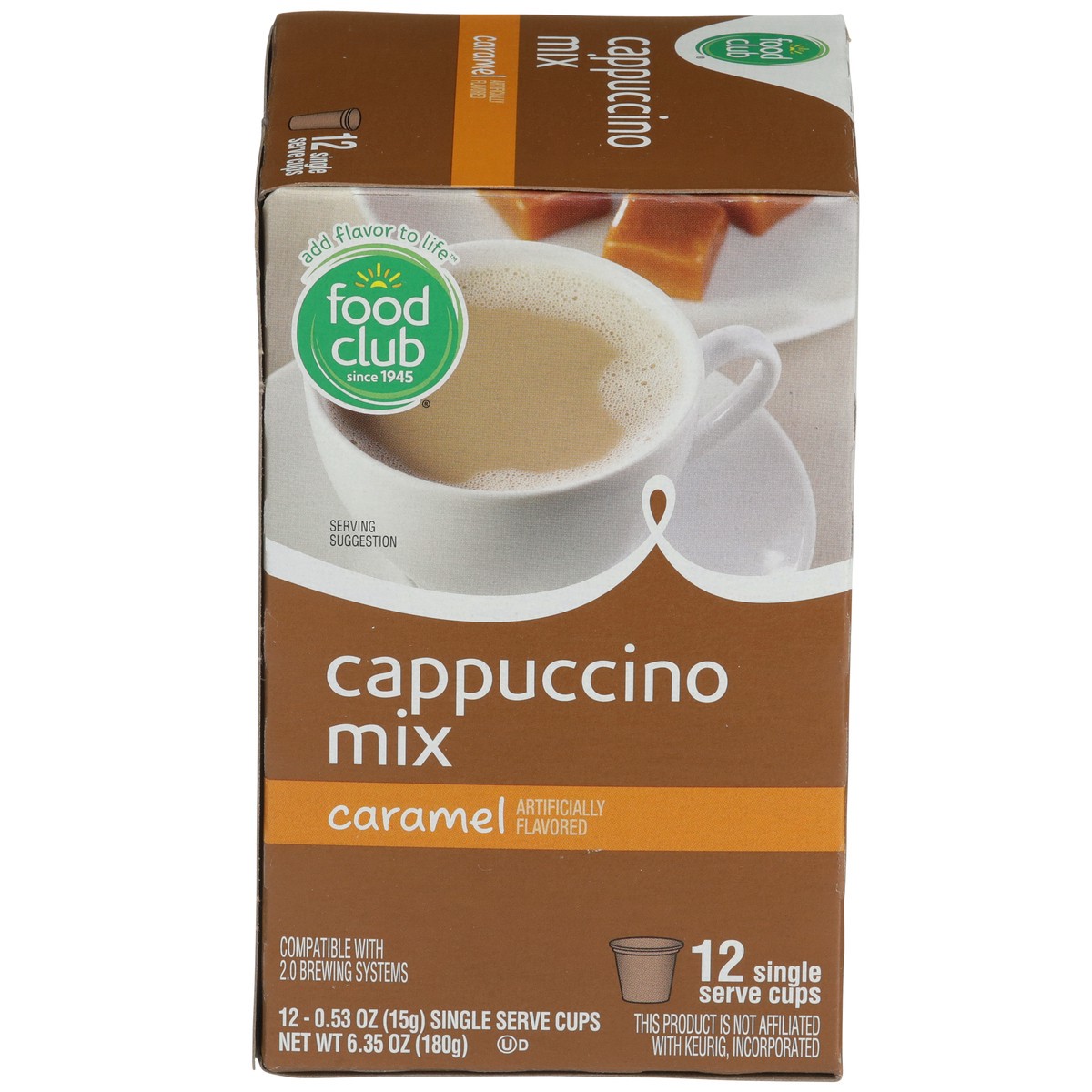 slide 1 of 9, Food Club Caramel Cappuccino Mix Single Serve Cups - 12 ct, 12 ct