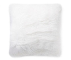 Broyhill White Faux Fur Throw Pillow