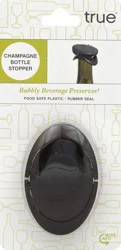 True Sapore Champagne Bottle Stopper, Black
