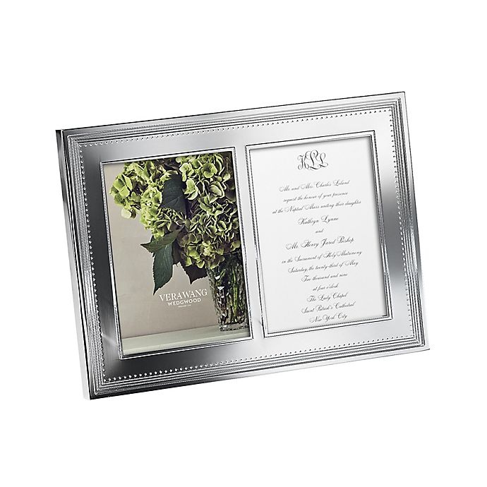 slide 1 of 1, Vera Wang Wedgwood Grosgrain Double Metal Frame, 5 in x 7 in