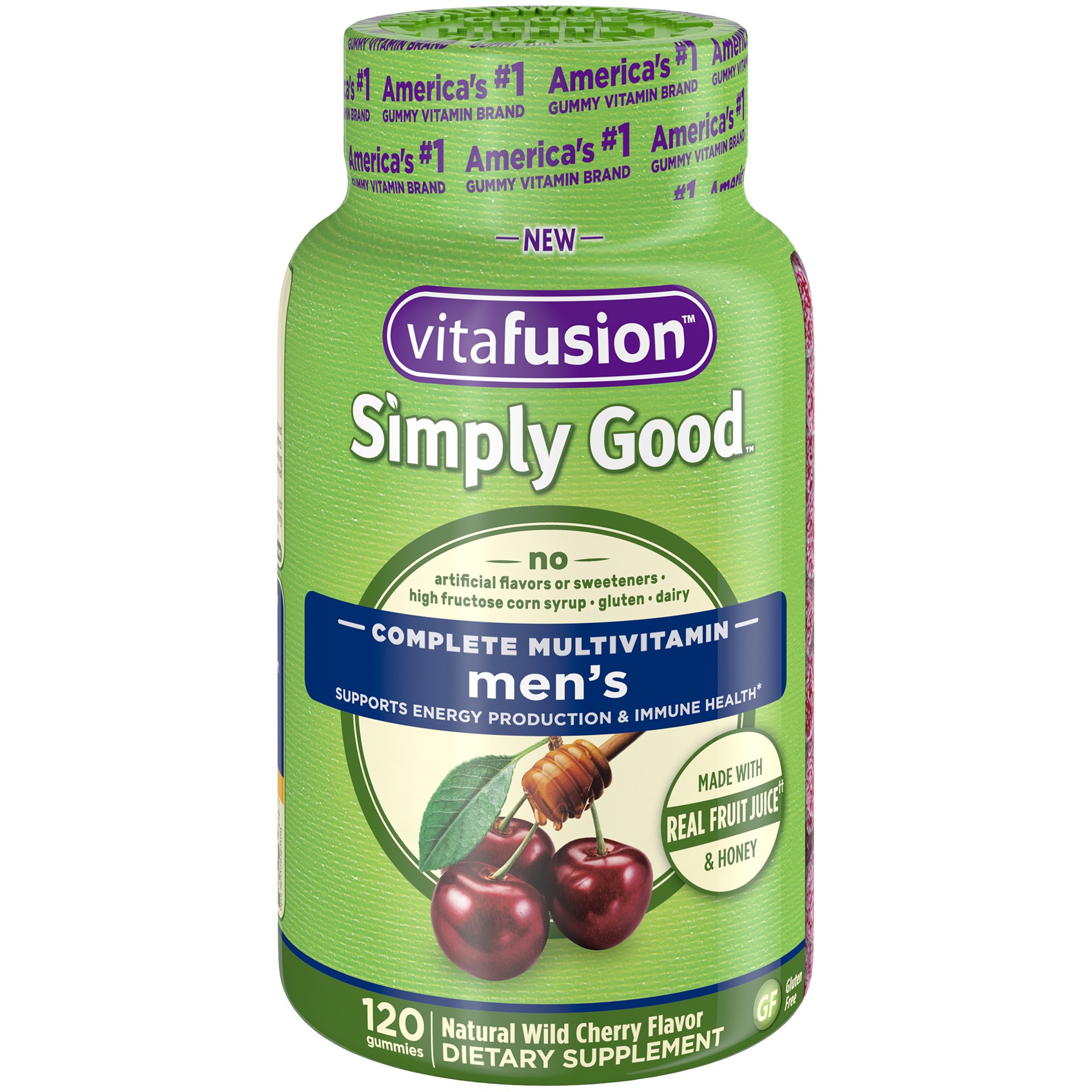 slide 1 of 4, vitafusion Simply Good Men's Complete Multivitamin Gummy Vitamins, 120 ct, 120 ct