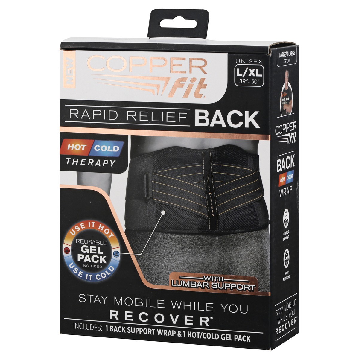 slide 9 of 10, Copper Fit Back Support Wrap & Hot/Cold Gel Pack 1 ea, 1 ct