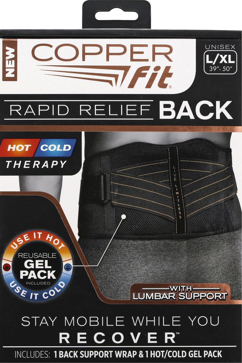 slide 1 of 10, Copper Fit Back Support Wrap & Hot/Cold Gel Pack 1 ea, 1 ct