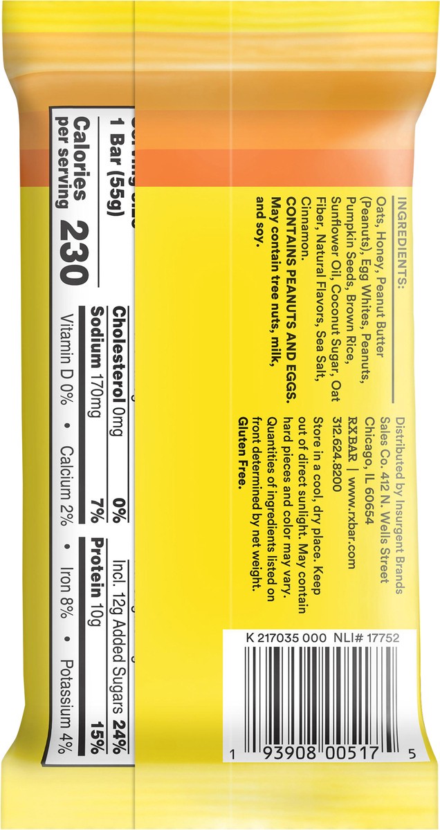 slide 2 of 8, RXBAR A.M. Honey Cinnamon Peanut Butter Protein Bars, 1.9 oz