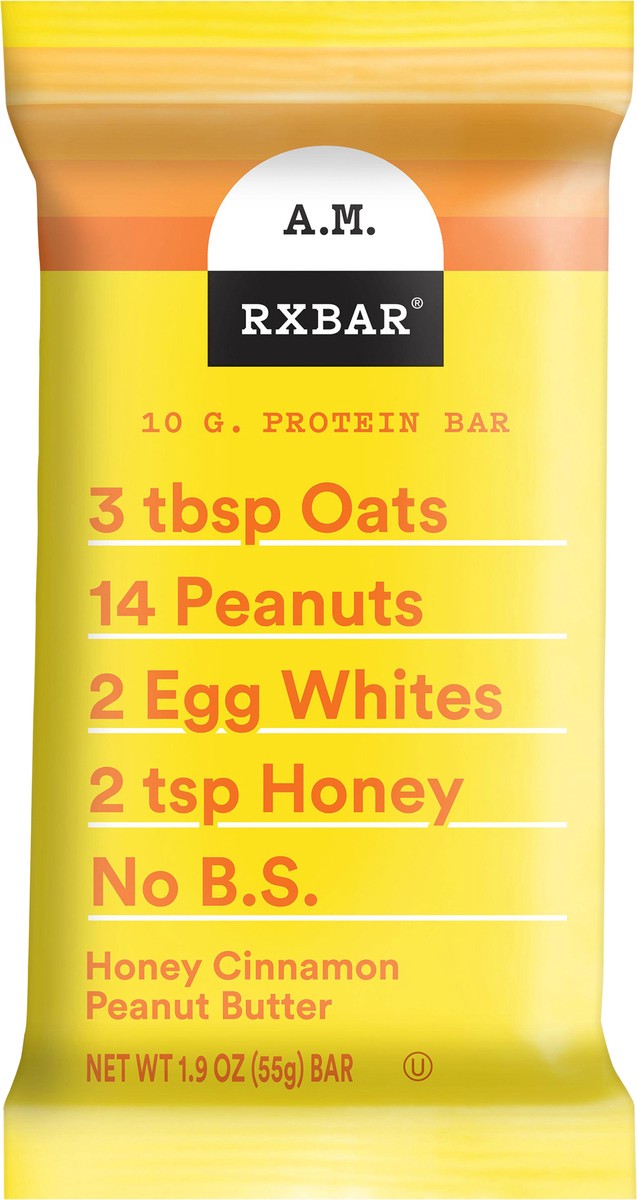 slide 7 of 8, RXBAR A.M. Honey Cinnamon Peanut Butter Protein Bars, 1.9 oz