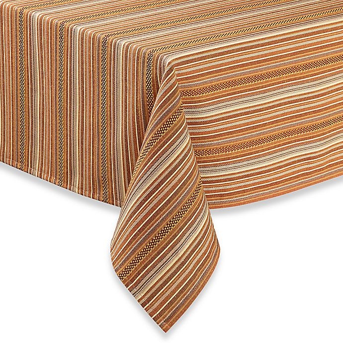 slide 1 of 1, Sam Hedaya Avery Stripe Oblong Tablecloth - Spice, 52 in x 70 in