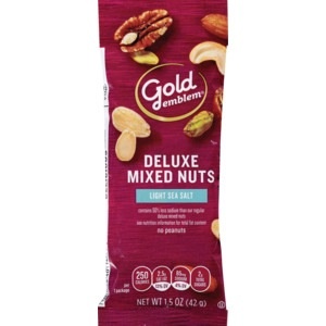 slide 1 of 1, CVS Gold Emblem Deluxe Mixed Nuts, Lightly Salted No Peanuts, 1.5 oz