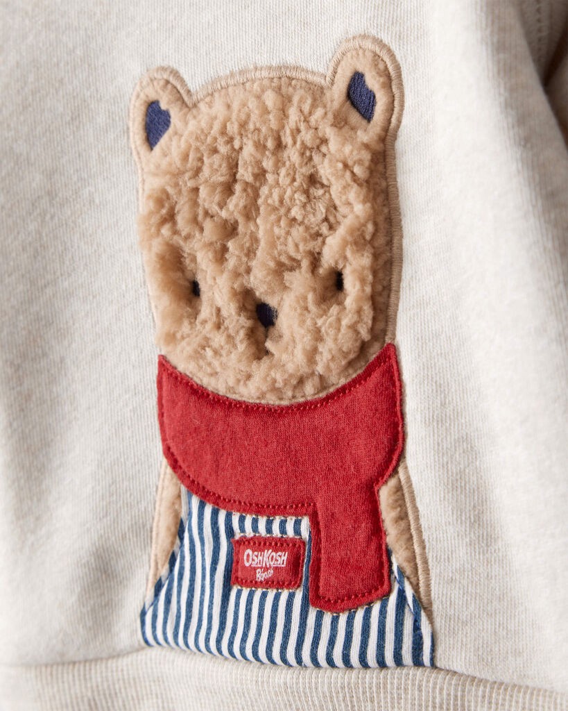 slide 3 of 4, Oshkosh Baby 'Josh B'gosh' Bear Fleece Sweatshirt - Heather Cream Cream 18M, 1 ct