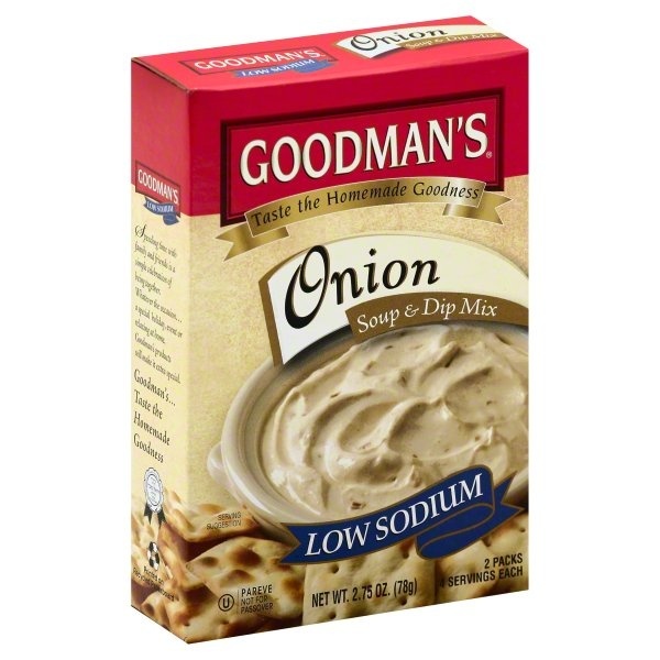 slide 1 of 1, Goodman's Onion Soup & Instant Onion Dip Mix - Low Sodium, 2.75 oz