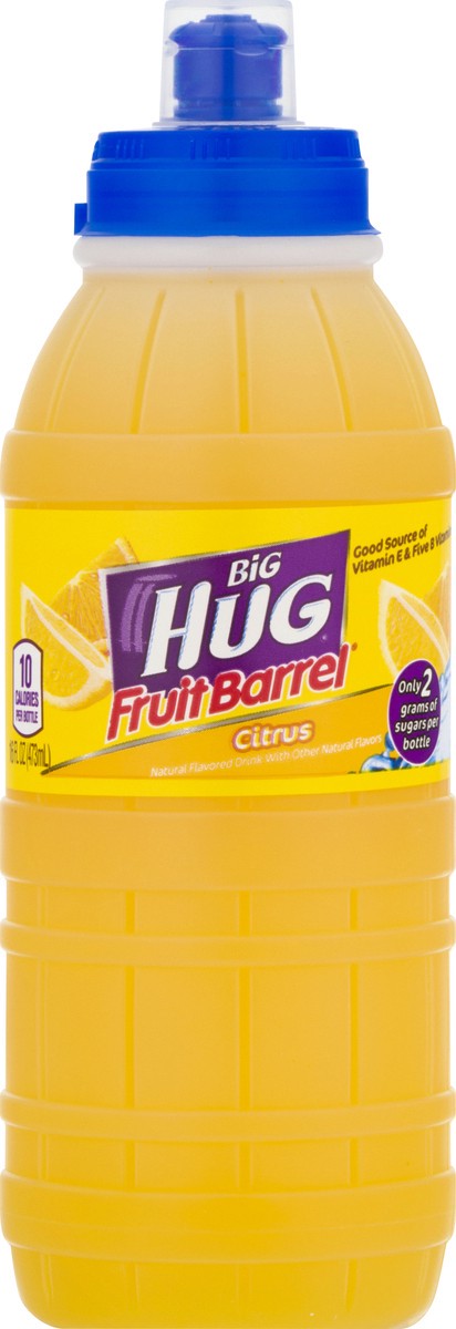 slide 1 of 13, Big HUG Fruit Barrel, Citrus Drink, 16 FL OZ Bottle, 16 oz
