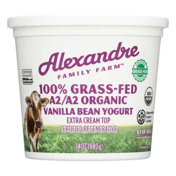 slide 1 of 1, Alexandre Family Farm Yogurt Vnilla Grssfd Org A2, 24 oz