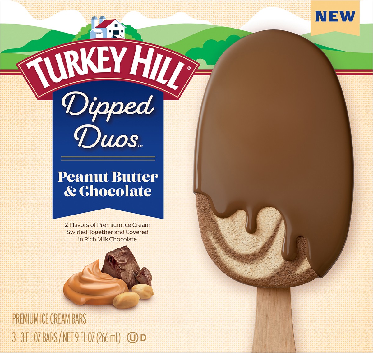 slide 4 of 4, Turkey Hill Peanut Butter & Chocolate Dipped Duos, 3 ct