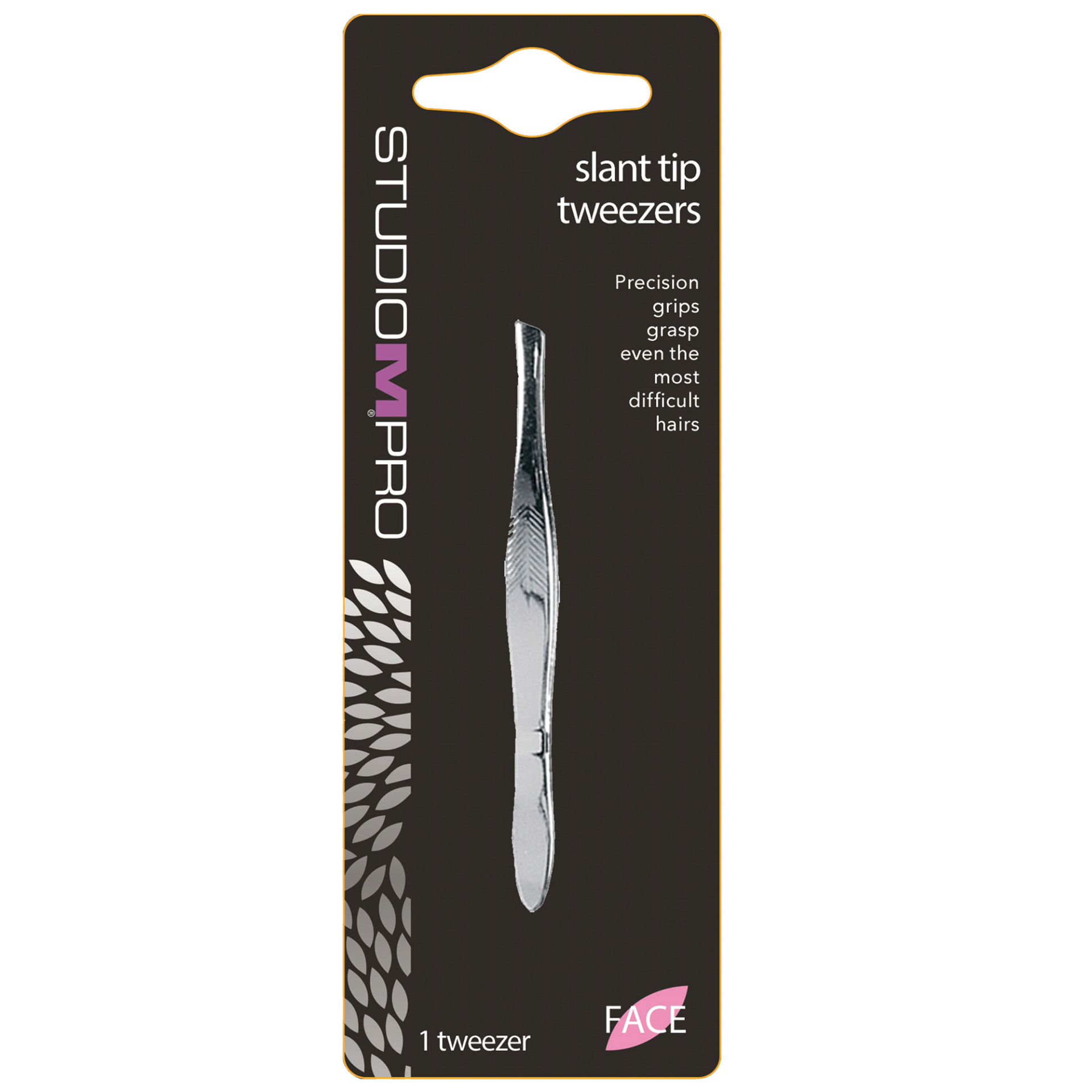 slide 1 of 1, Studio M Slant Tip Tweezers, 1 ct