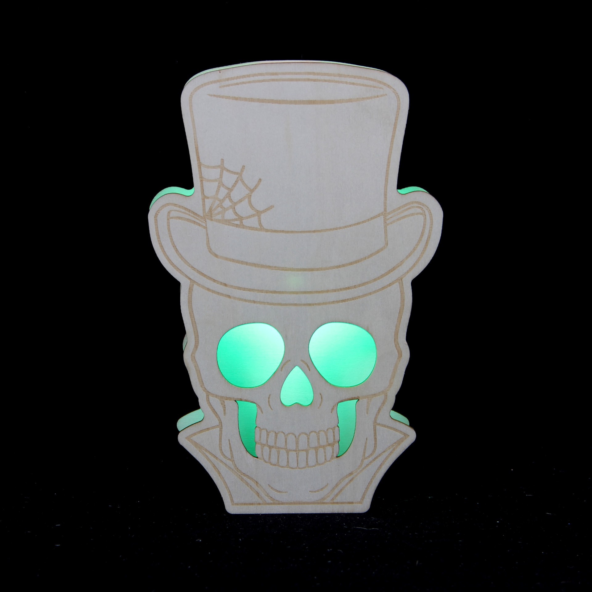 slide 3 of 3, 7" Skeleton Gentleman Diy Led Plywood Decor By Make Market, 7 in