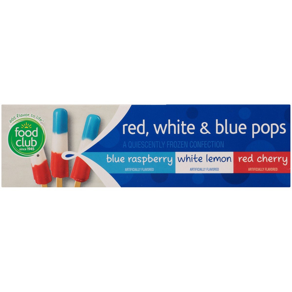slide 10 of 14, Food Club Red, White & Blue Pops Quiescently Frozen Confection, 35 fl oz